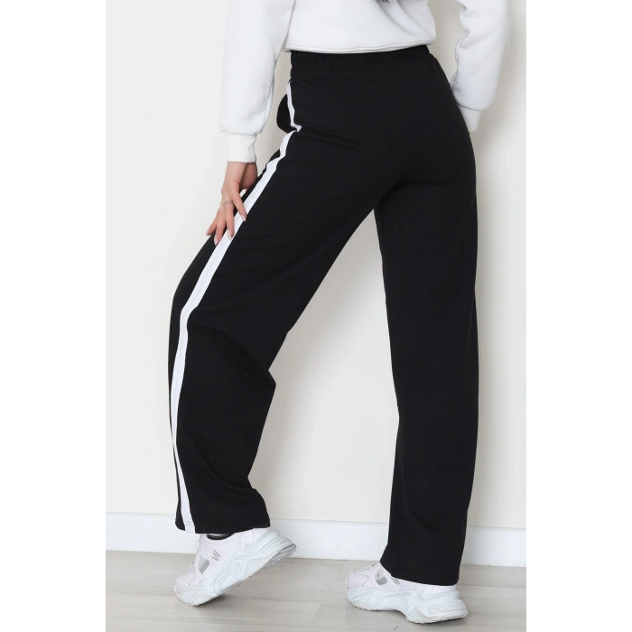 Şeritli 2 İplik Eşofman Altı Siyah - 52103.1005.