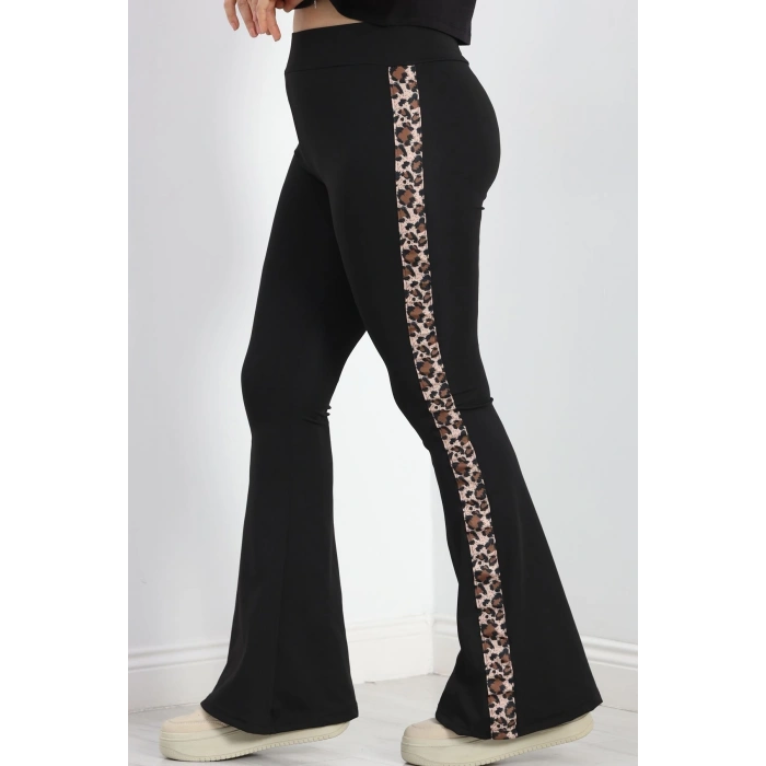 Şeritli Battal Dalgıç İspanyol Tayt Siyah - 50070.1098.