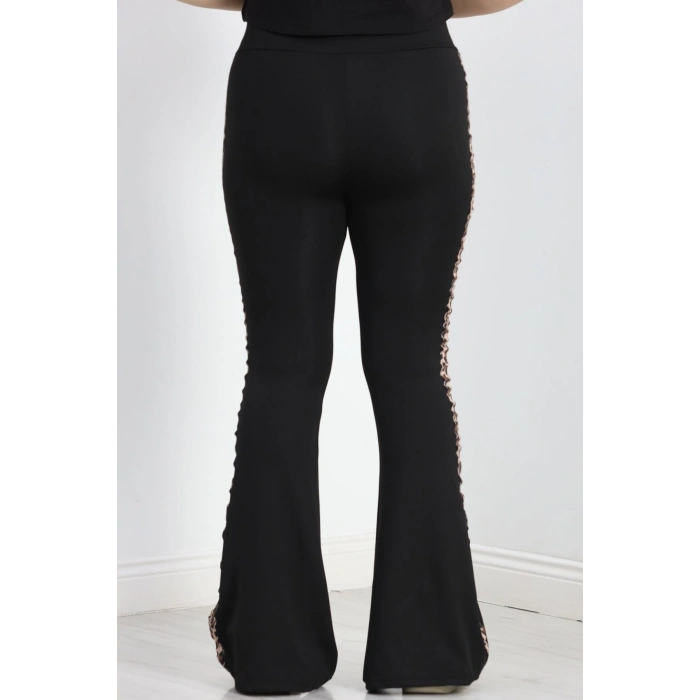 Şeritli Battal Dalgıç İspanyol Tayt Siyah - 50070.1098.