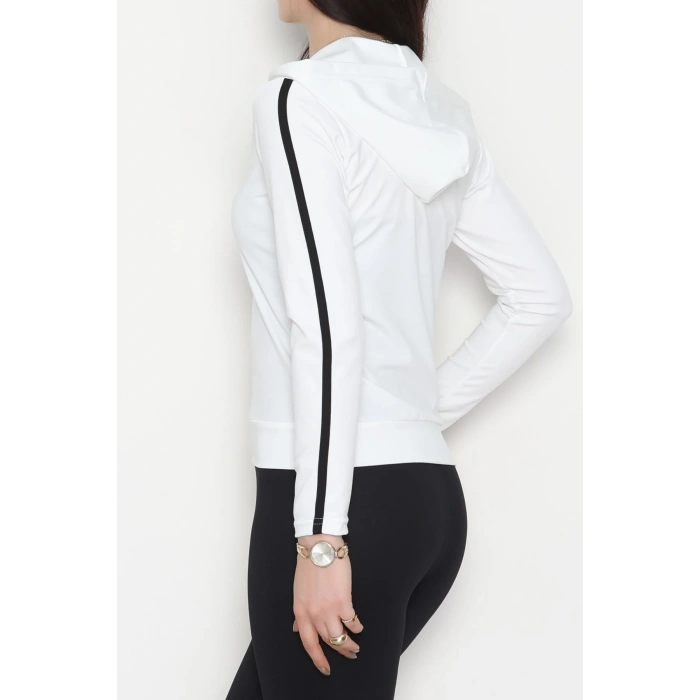 Şeritli Dalgıç Ceket Beyaz - 50098.053.