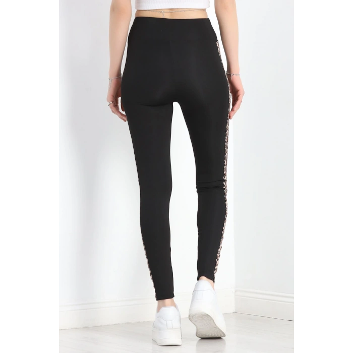 Şeritli Dalgıç Tayt Siyah - 50069.1098.