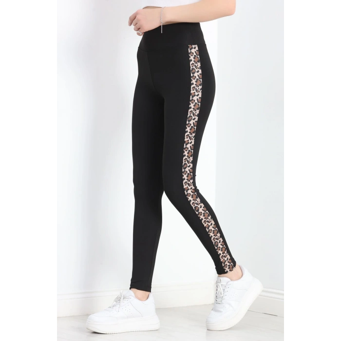 Şeritli Dalgıç Tayt Siyah - 50069.1098.