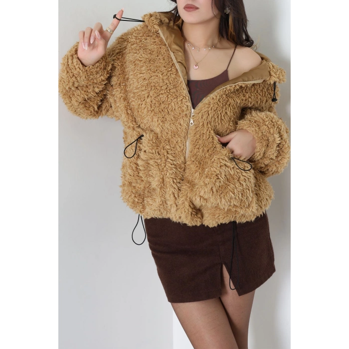 Sheep Kapşonlu Mont Camel - 406999.1247.