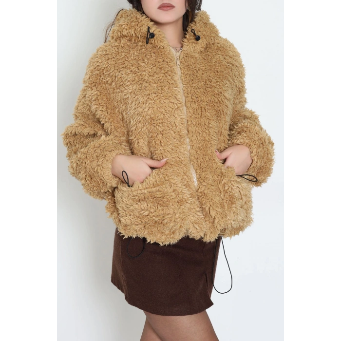 Sheep Kapşonlu Mont Camel - 406999.1247.