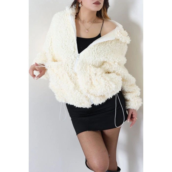 Sheep Kapşonlu Mont Krem - 406999.1247.