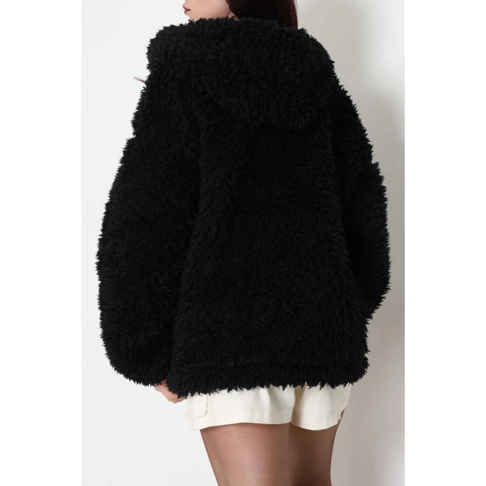 Sheep Kapşonlu Mont Siyah - 406999.1247.