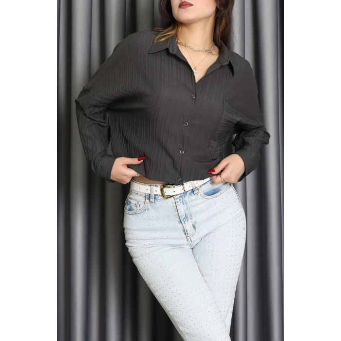 Siena Kumaş Gömlek Antrasit - 2357.1602.