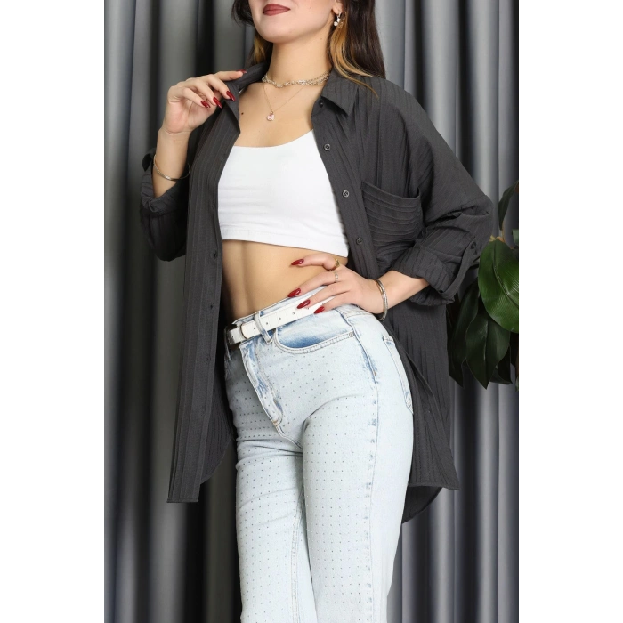 Siena Kumaş Gömlek Antrasit - 2357.1602.