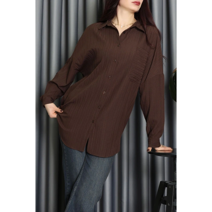 Siena Kumaş Gömlek Kahverengi - 2357.1602.