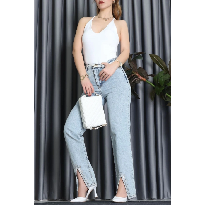 Sırtı Çapraz Askılı Bodysuit Beyaz - 71725.444.