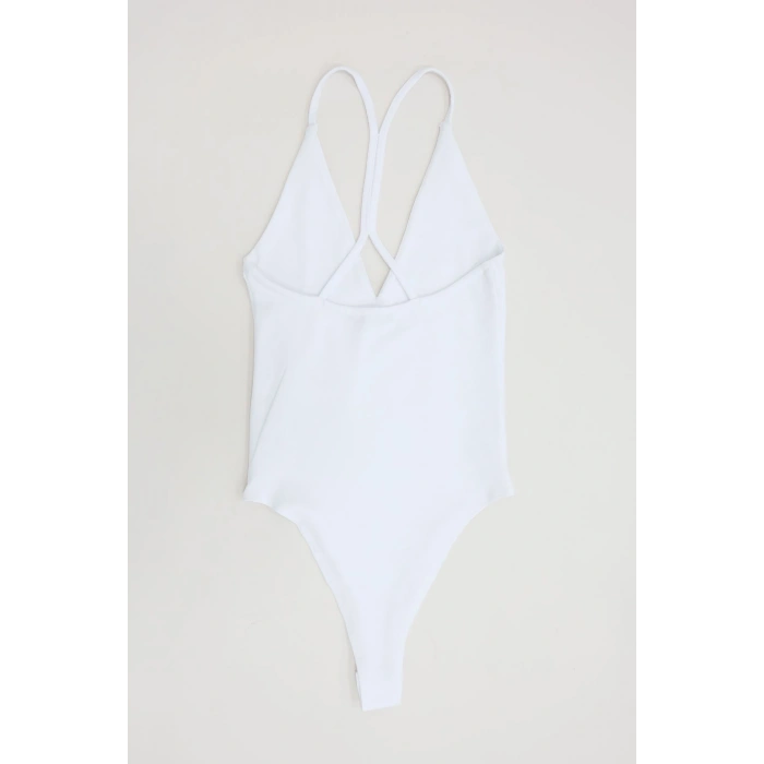 Sırtı Çapraz Askılı Bodysuit Beyaz - 71725.444.