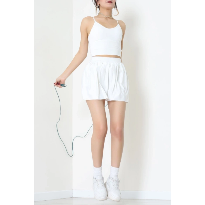 Sırtı Çaprazlı İp Askılı Kaplı Büstiyer Beyaz - 9044.125.