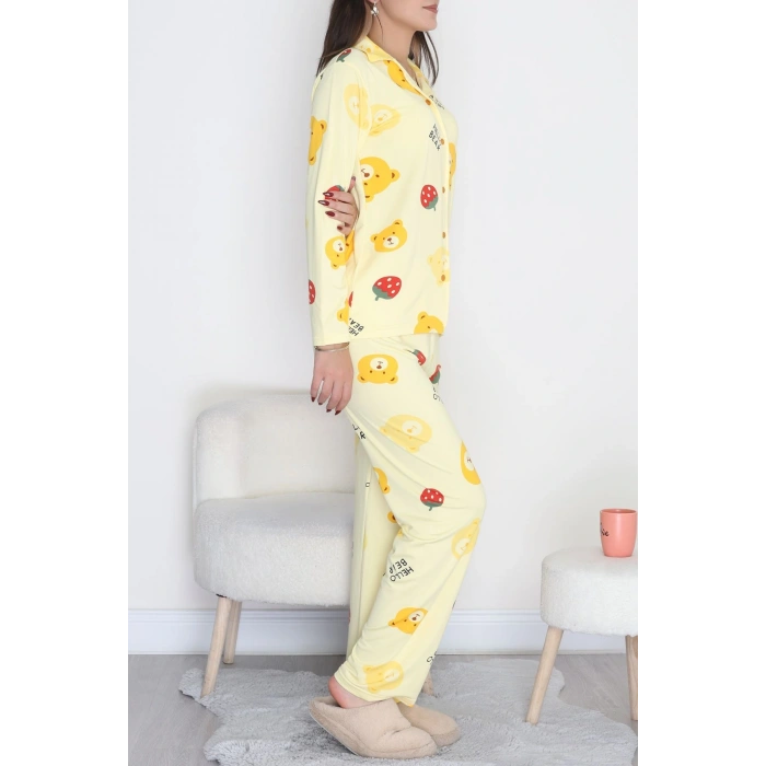 Soft Milan Düğmeli Pijama Takımı Sarıçilek - 7511.1287.