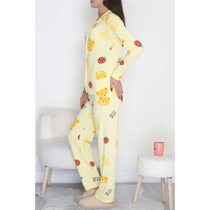 Soft Milan Düğmeli Pijama Takımı Sarıçilek - 7511.1287.