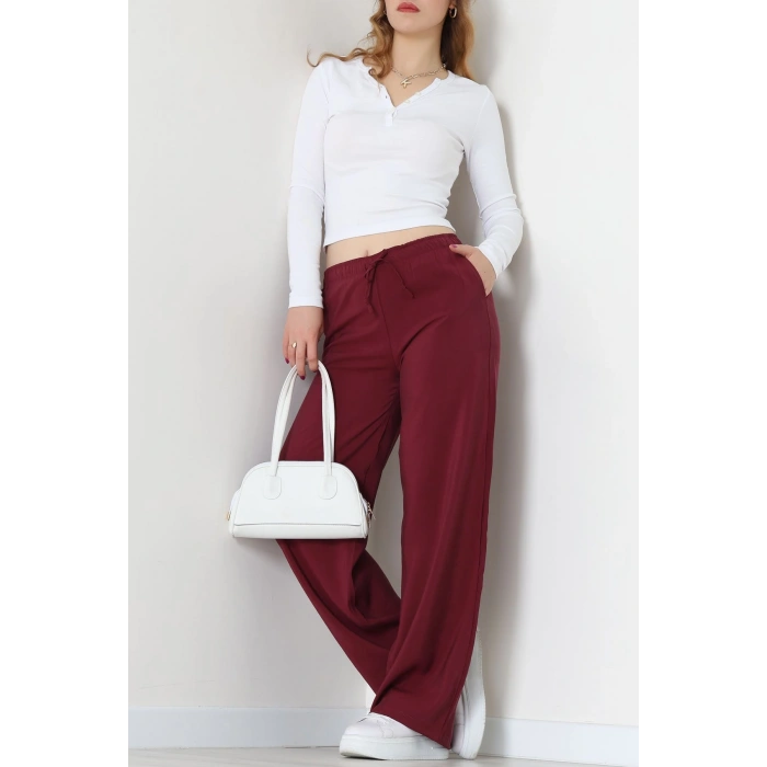 Soft Touch Dokuma Modal Pantolon Bordo - 30810.1837.