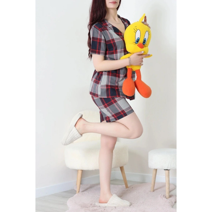 Şortlu Düğmeli Pijama Takım Lacibeyaz - 50773.1773.