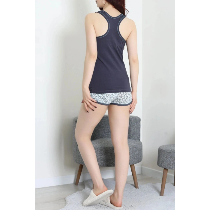 Şortlu Pijama Takımı Fümeturkuaz - 52357.2161.