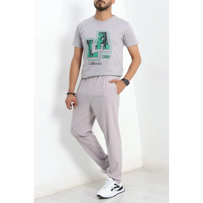 Spor Likra Paraşüt Erkek Alt Gri - 30239.1837.