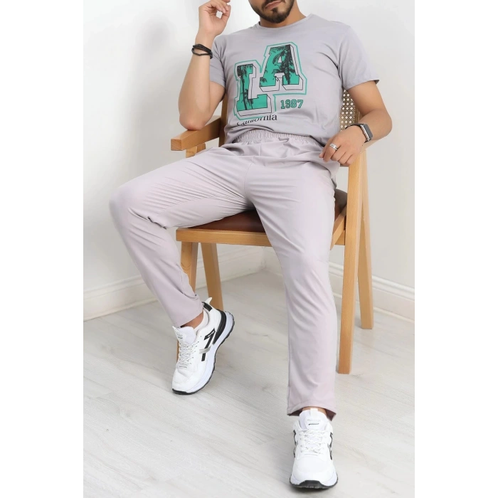 Spor Likra Paraşüt Erkek Alt Gri - 30239.1837.