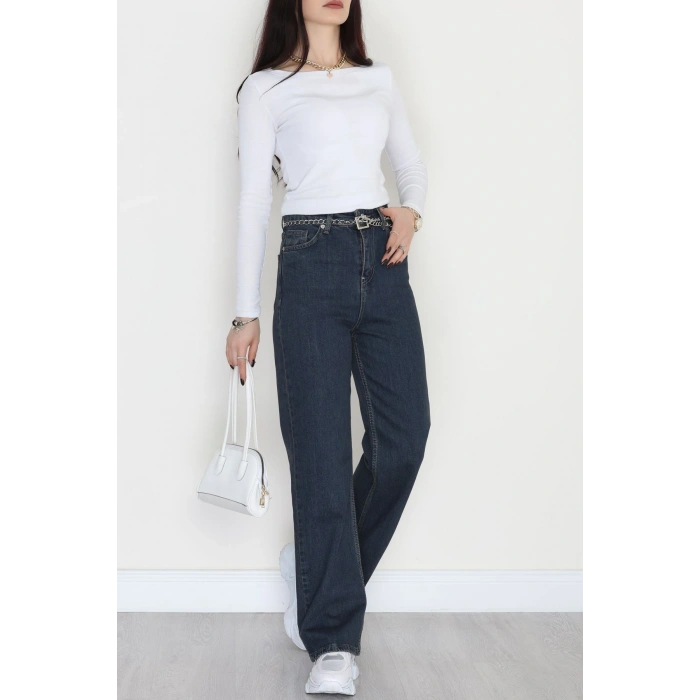 Straight Kesim Kot Pantolon Koyumavi - 42473.1606.