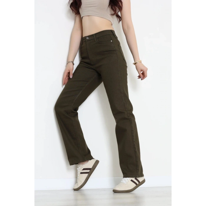 Straight Kot Pantolon Haki - 410452.2141.