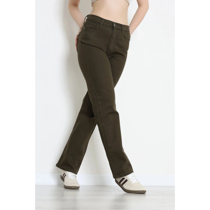 Straight Kot Pantolon Haki - 410452.2141.