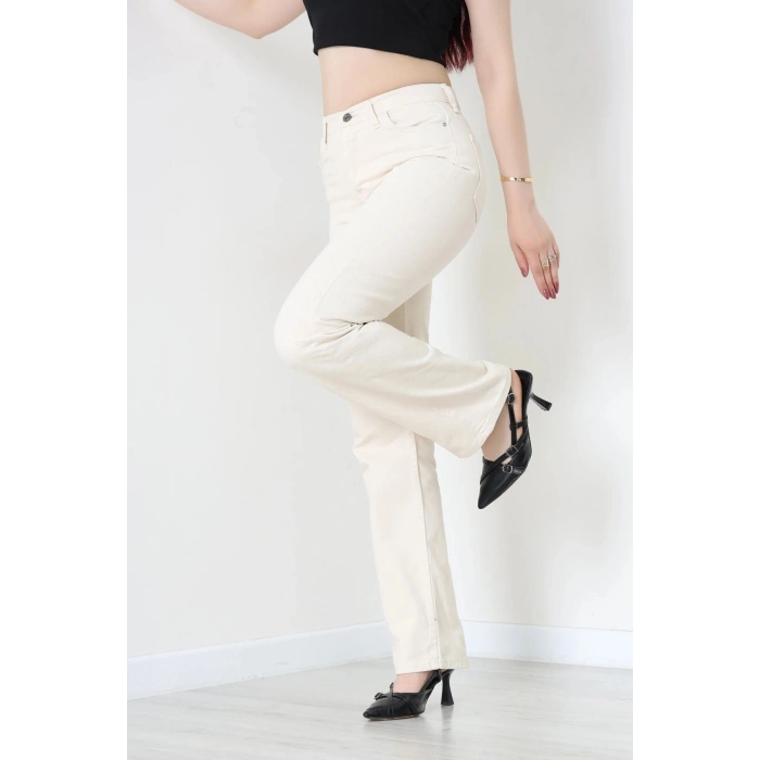 Straight Kot Pantolon Krem - 410492.2141.
