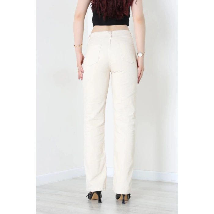 Straight Kot Pantolon Krem - 410492.2141.