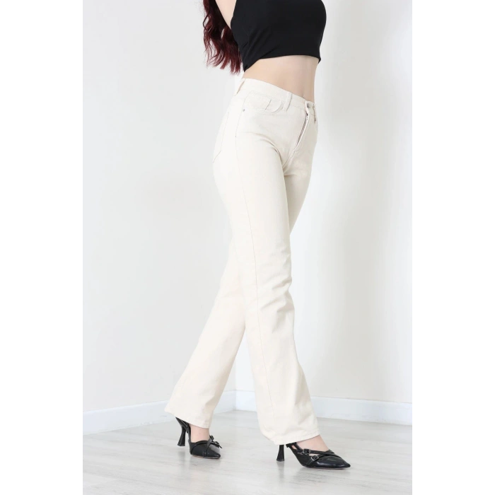 Straight Kot Pantolon Krem - 410492.2141.
