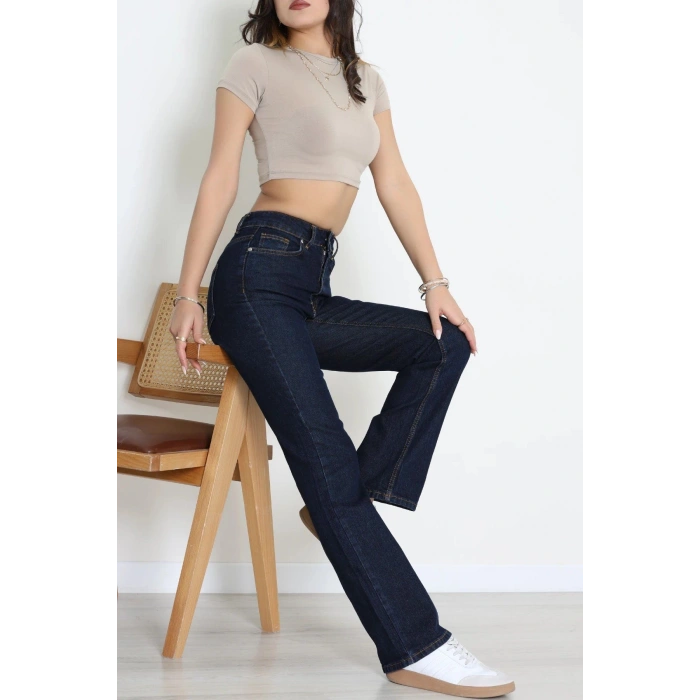Straight Kot Pantolon Lacivert - 043.2138.