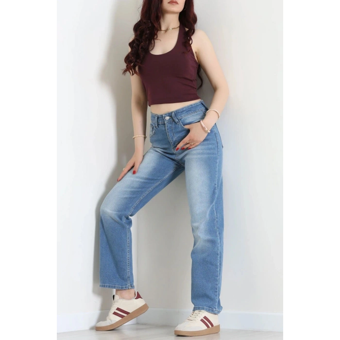 Straight Kot Pantolon Mavi - 32554.2059.