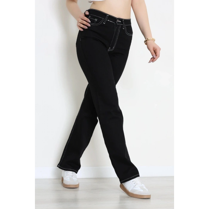 Straight Kot Pantolon Siyahbeyaz - 410452.2141.