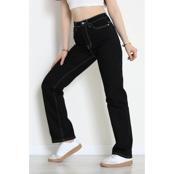 Straight Kot Pantolon Siyahbeyaz - 410452.2141.