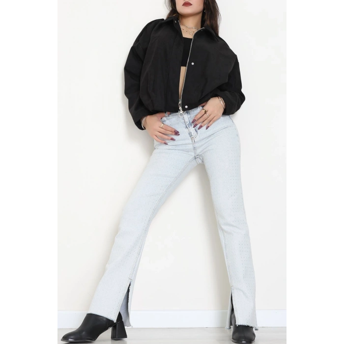 Süet Bomber Ceket Siyah - 8777.179.