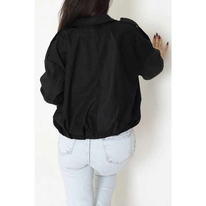 Süet Bomber Ceket Siyah - 8777.179.
