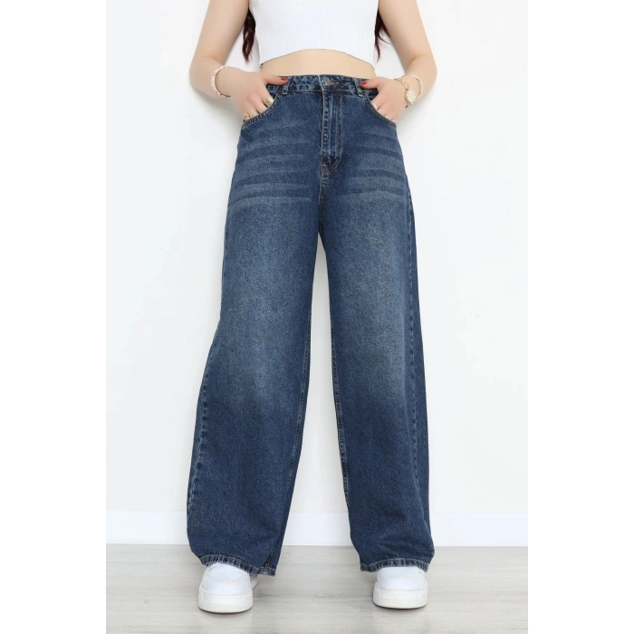 Süper Baggy Kot Pantolon Mavi - 32883.1968.