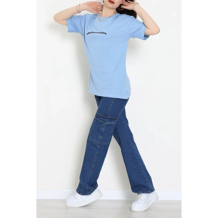 Suprem Baskılı Oversize Tişört Bebemavi - 31887.1878.
