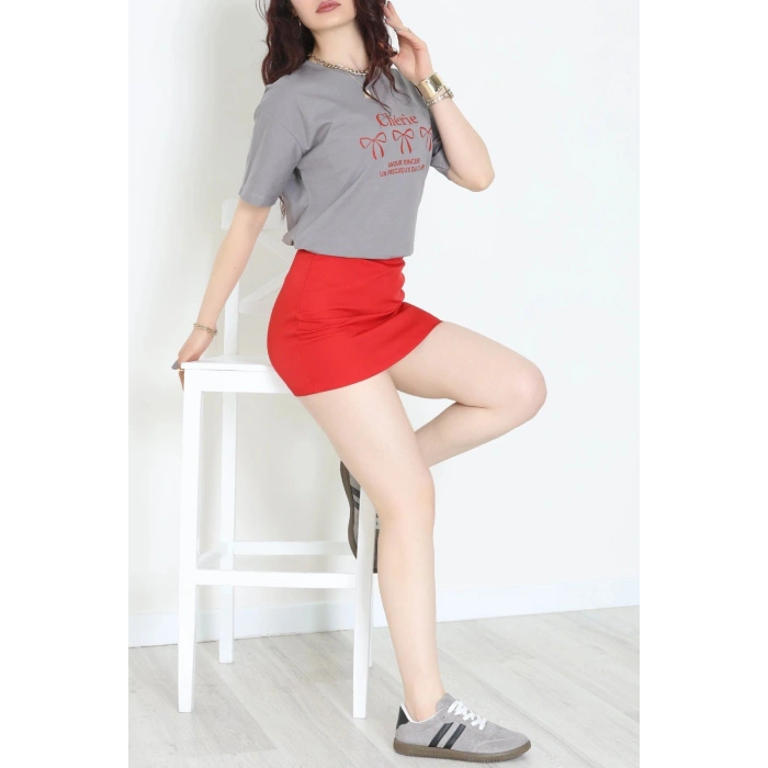 Suprem Baskılı Oversize Tişört Boyalıgri - 31883.1878.