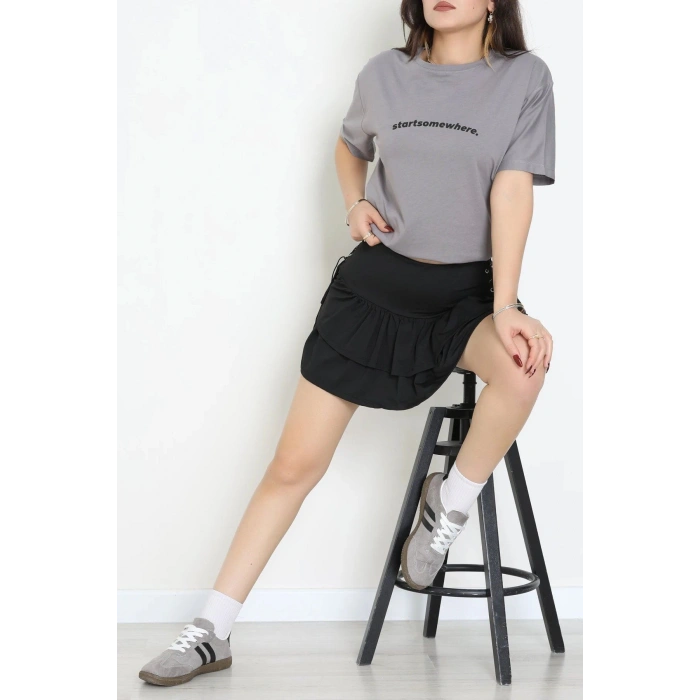 Suprem Baskılı Oversize Tişört Boyalıgri - 31887.1878.