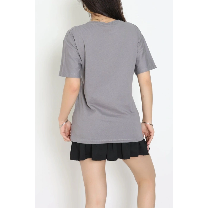 Suprem Baskılı Oversize Tişört Boyalıgri - 31887.1878.