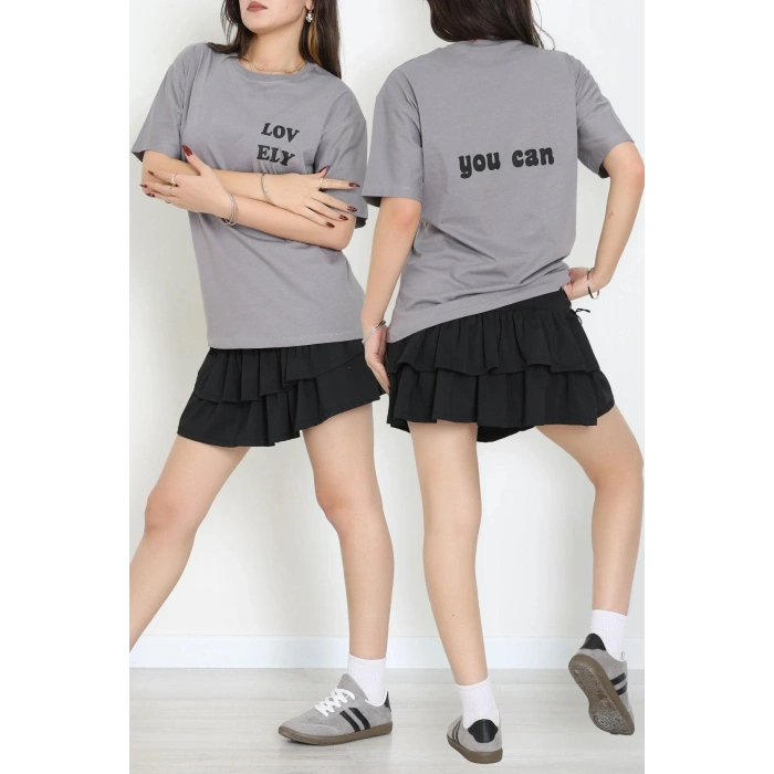 Suprem Baskılı Oversize Tişört Boyalıgri - 31888.1878.