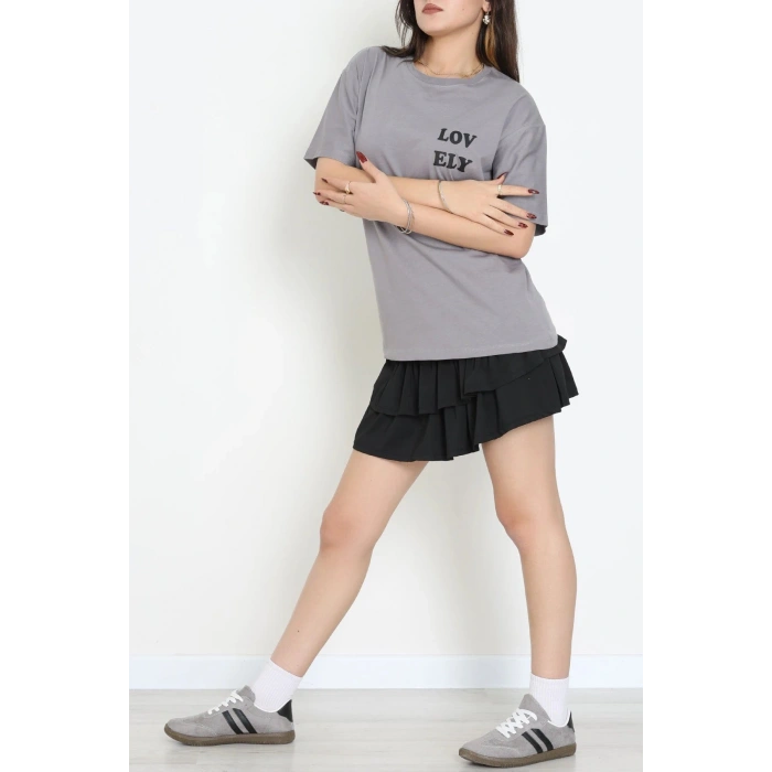 Suprem Baskılı Oversize Tişört Boyalıgri - 31888.1878.