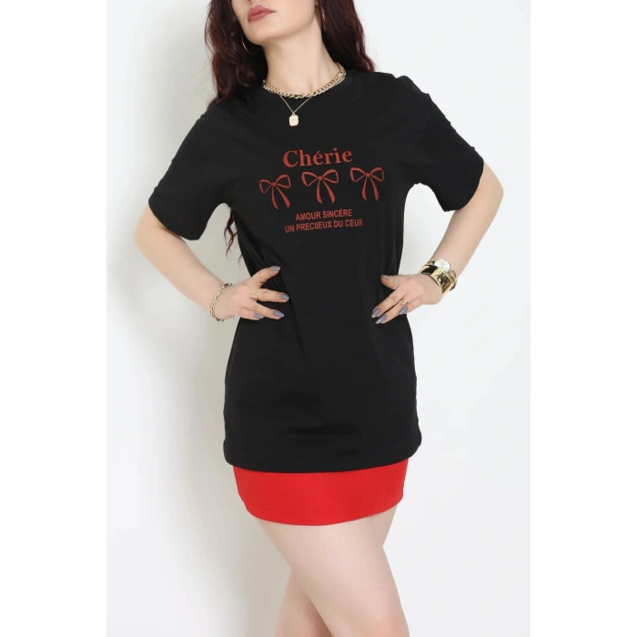 Suprem Baskılı Oversize Tişört Siyah - 31883.1878.