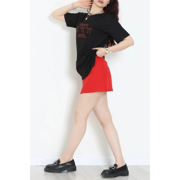 Suprem Baskılı Oversize Tişört Siyah - 31883.1878.