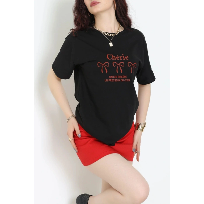 Suprem Baskılı Oversize Tişört Siyah - 31883.1878.