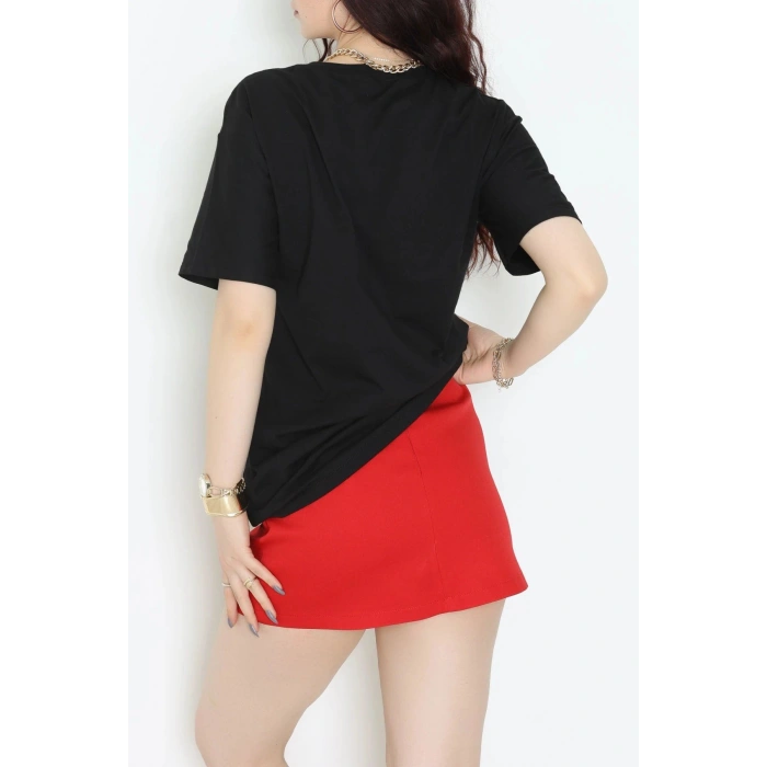 Suprem Baskılı Oversize Tişört Siyah - 31883.1878.