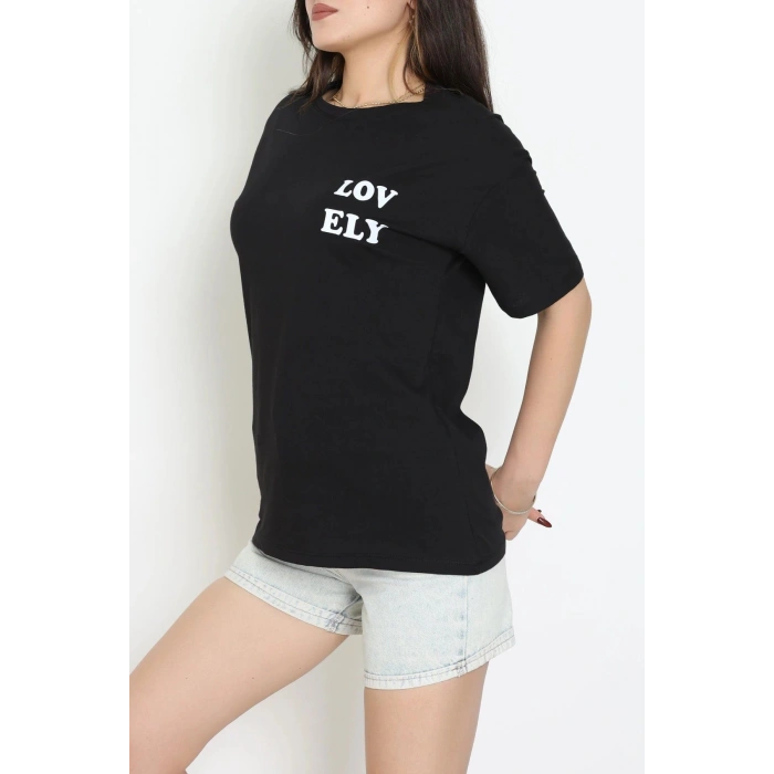 Suprem Baskılı Oversize Tişört Siyah - 31888.1878.