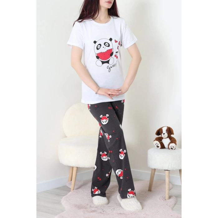 Süprem Baskılı Pijama Takım Beyazanti - 50774.1773.
