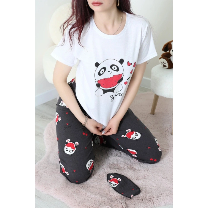 Süprem Baskılı Pijama Takım Beyazanti - 50774.1773.