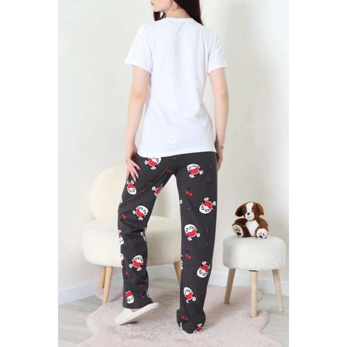 Süprem Baskılı Pijama Takım Beyazanti - 50774.1773.